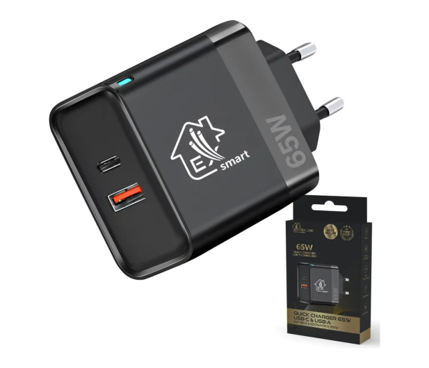 ExtraLink SMART LIFE CHARGER 65W, USB-C AND USB A - 1570041 - zdjęcie